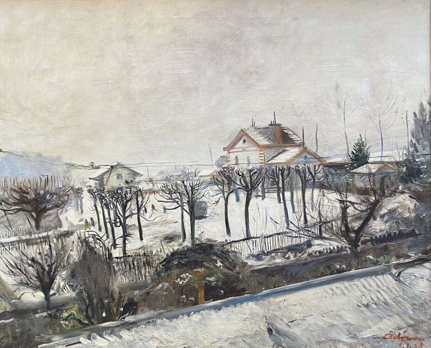 Lucien Adrion: Snow In The Suburbs, New Year's Day 1928