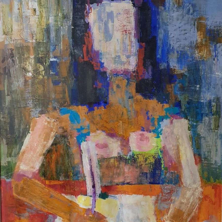 Morvan: Woman Writing A Letter 1959 Fauve Coloured Cubist Modernist