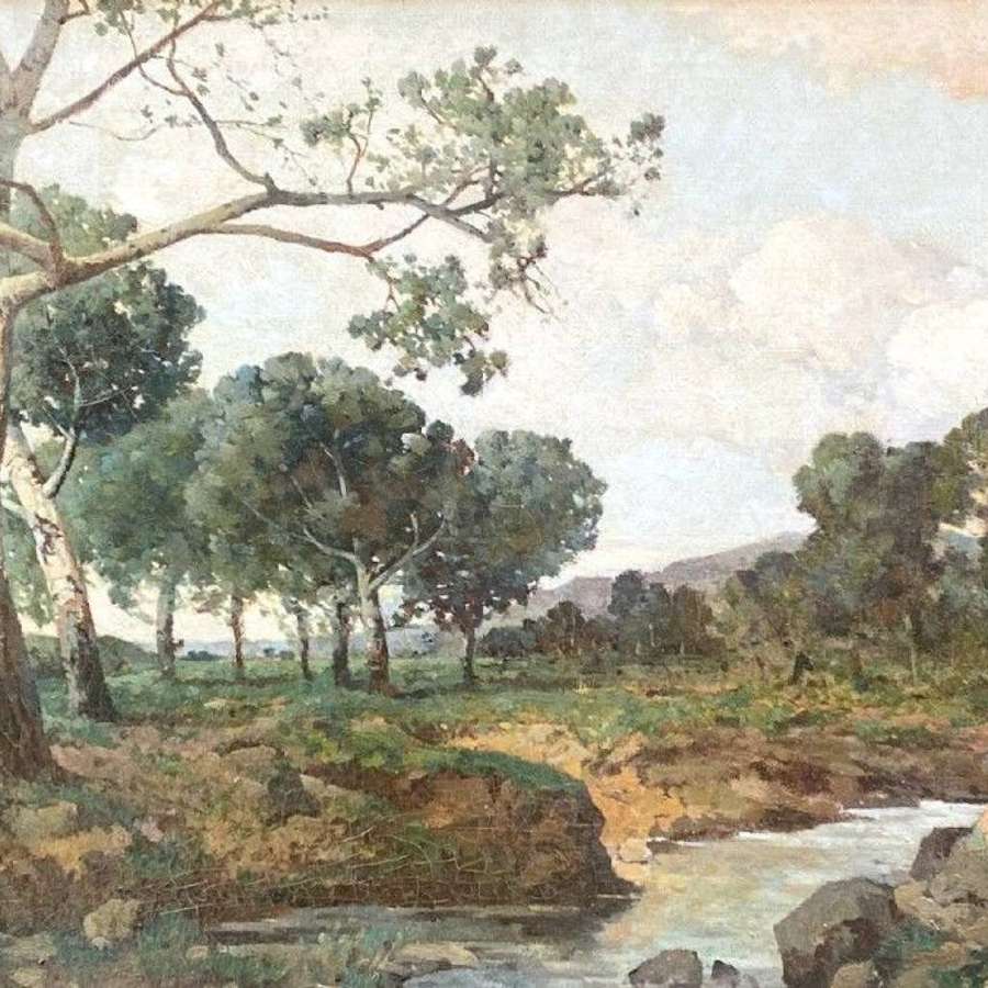 Collas: White Birches In Provence 19th Century Mediterranean Landscape