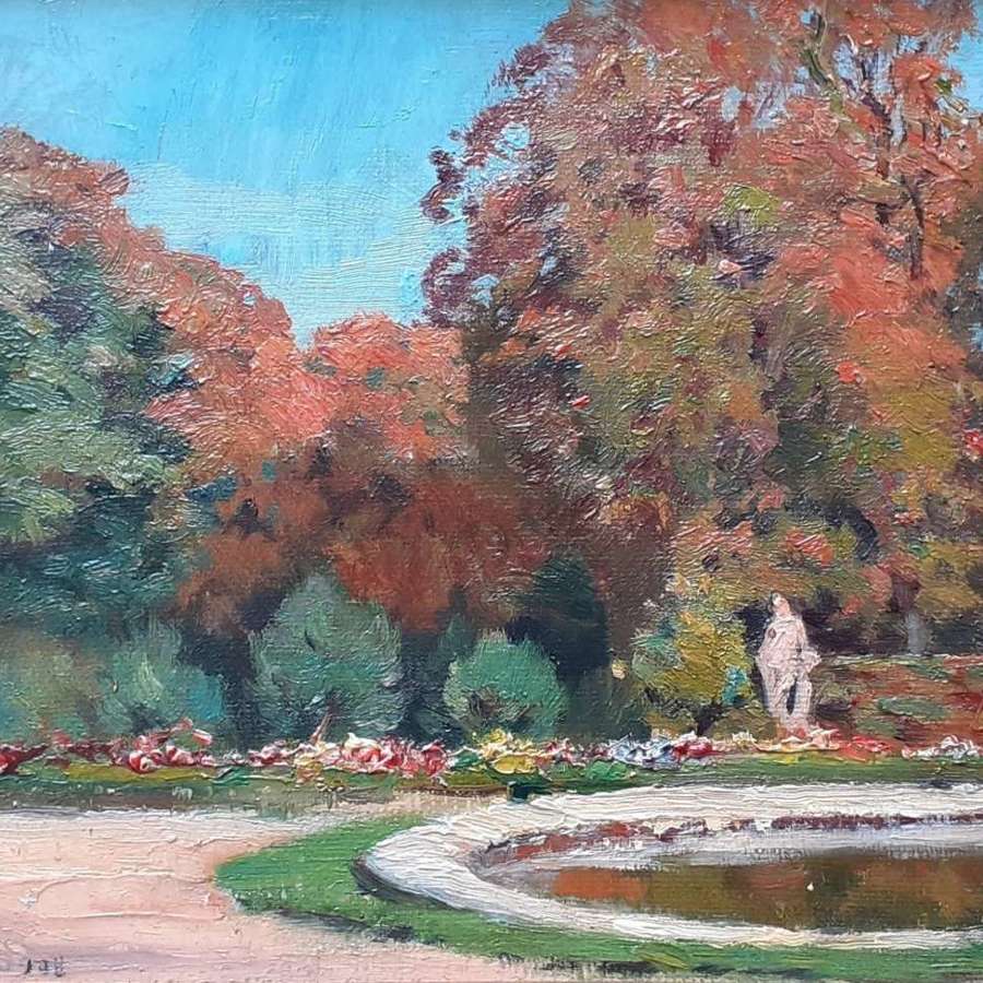 Autumn Colours 1908 The Park Arts And Crafts Period French Landscape