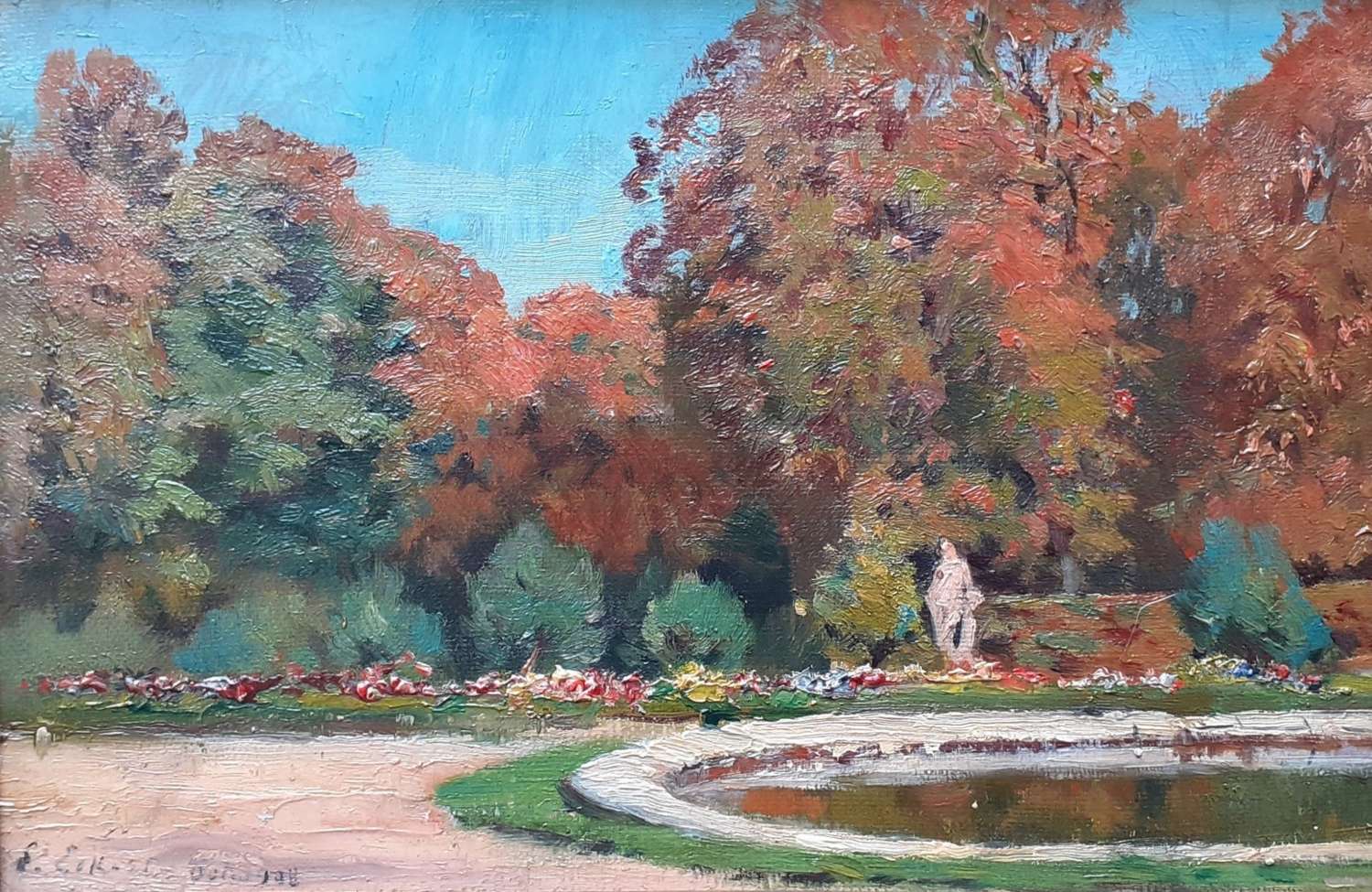 Autumn Colours 1908 The Park Arts And Crafts Period French Landscape