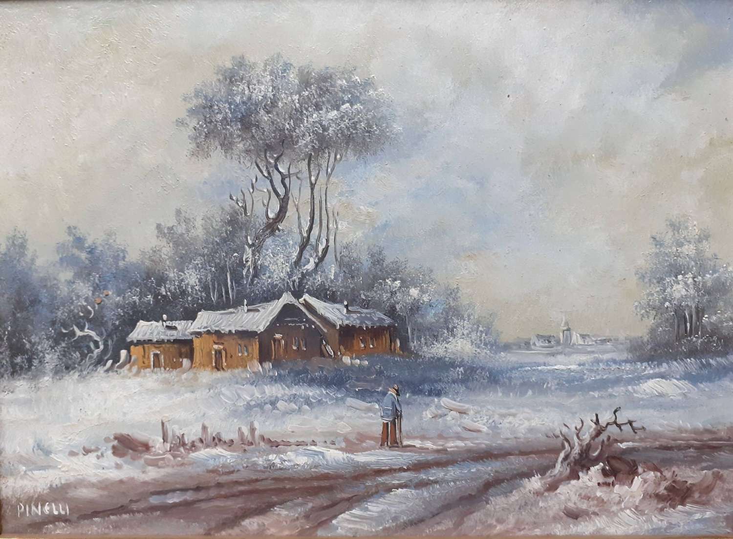 Winter Snow Scene With Lone Figure