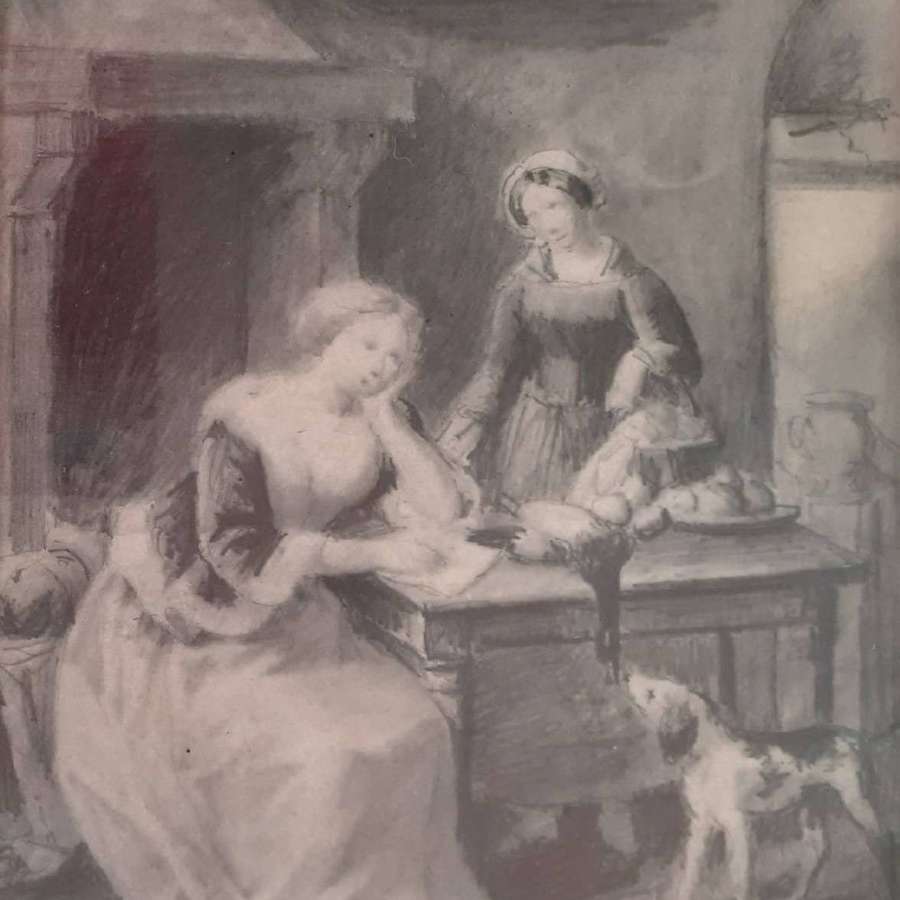 A Cheeky Dog In The Kitchen; Circa 1850, Temptation