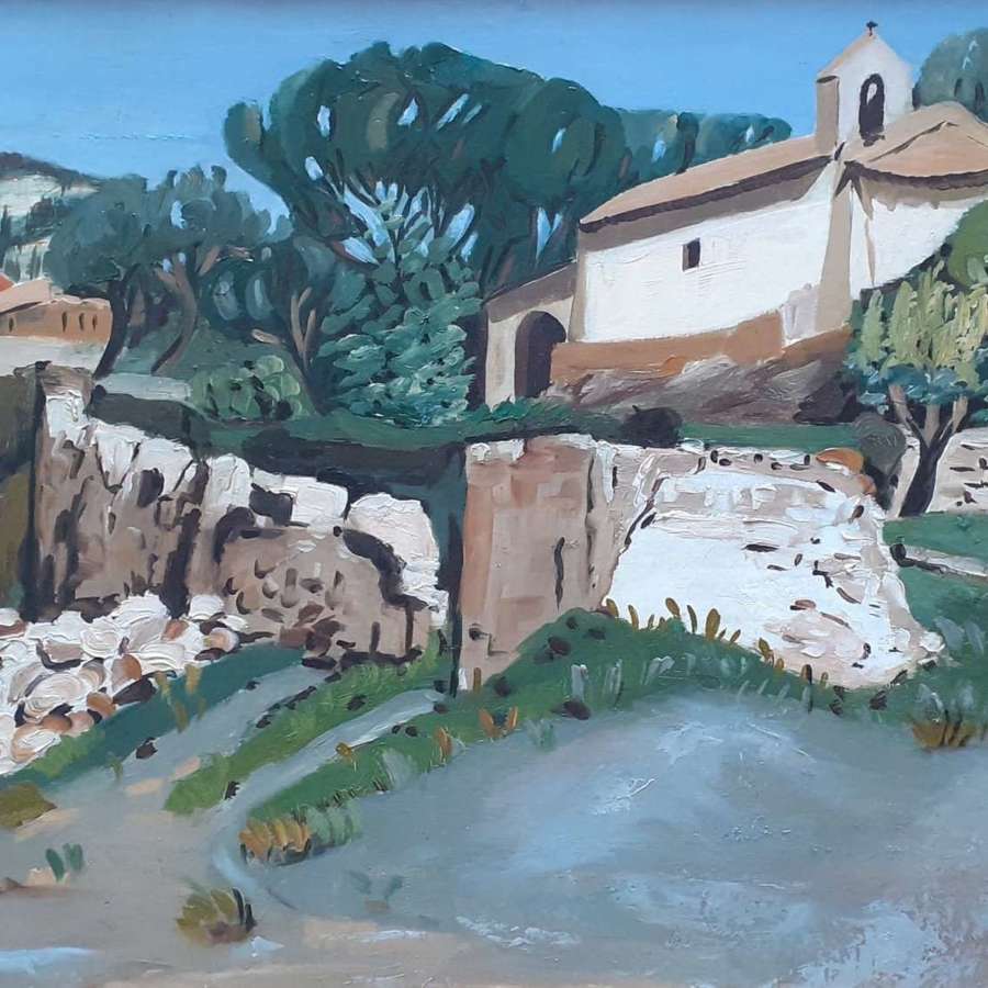 Provence Landscape, Olive Trees Craggy Stone, Hungarian Emigre Artist