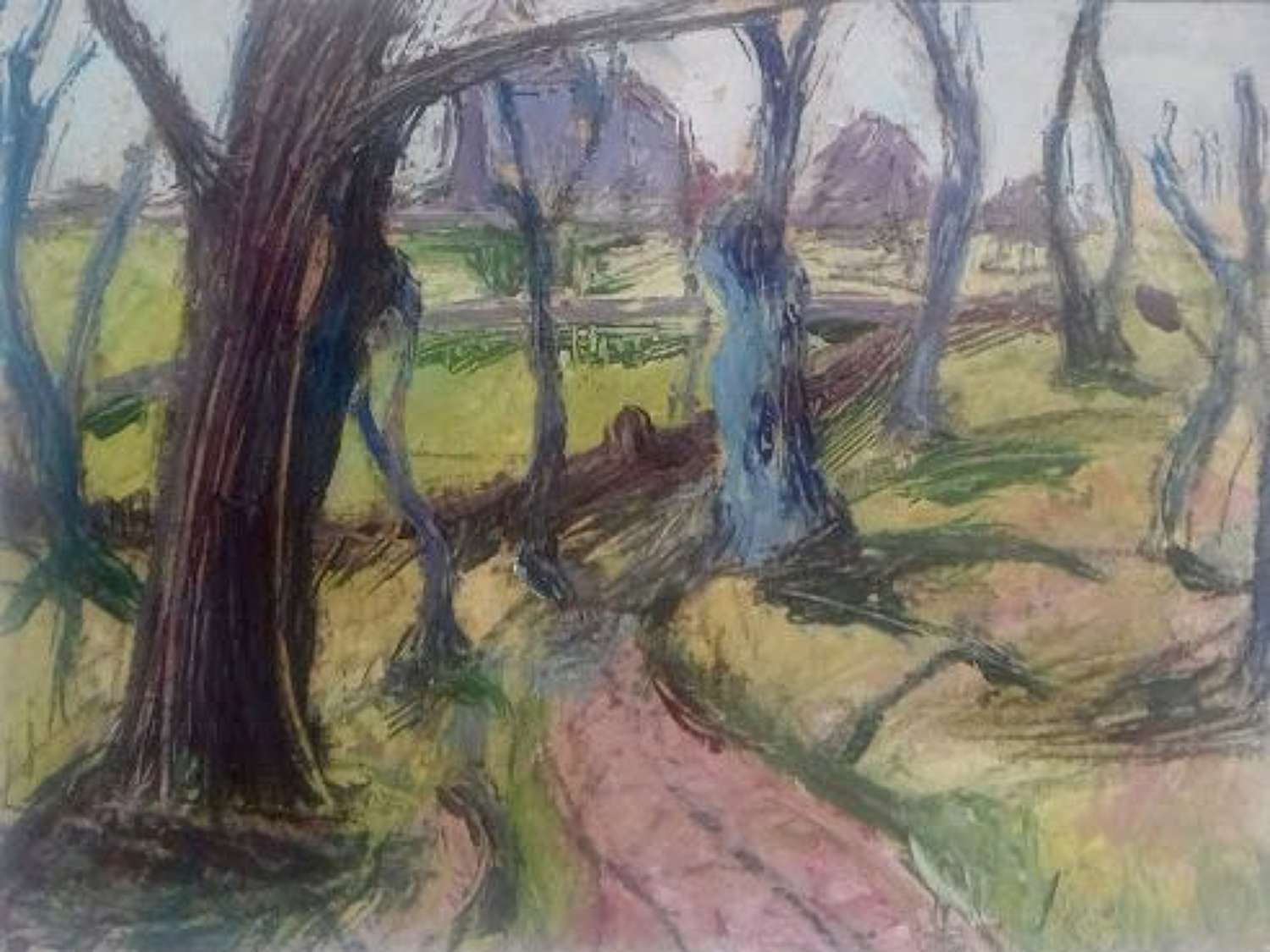 Gremi: The Chestnut Trees Abstracted Landscape 1946,French Modernist