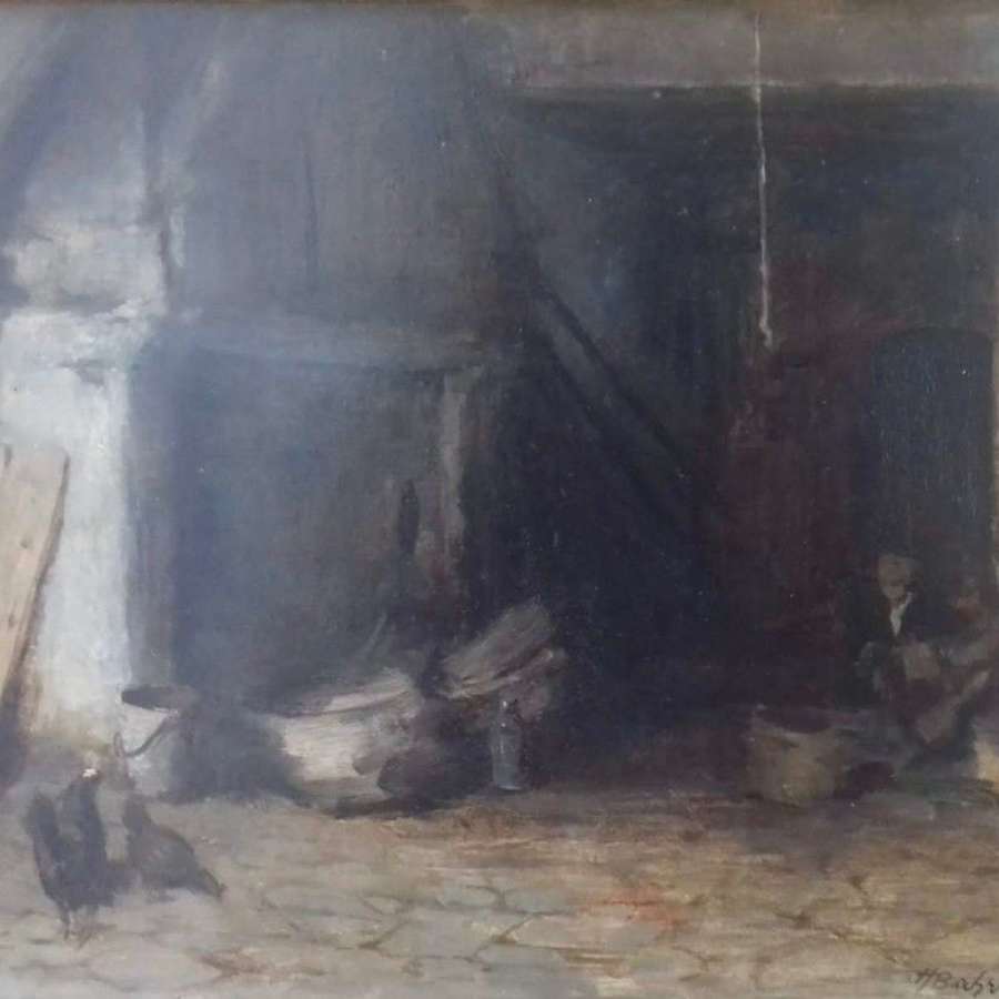 Bahrmann: Chiaroscuro, The Cottage, Working By The Hearth