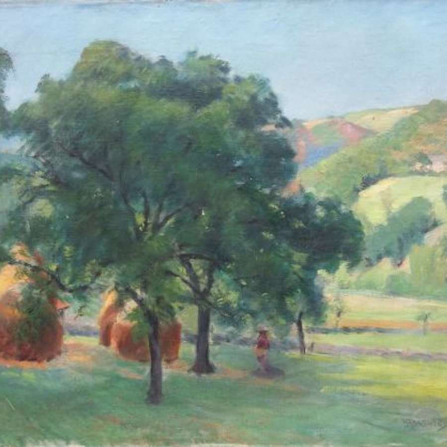 Manuel Barthold (1874- 1947) Haystacks in Brittany, ca 1910