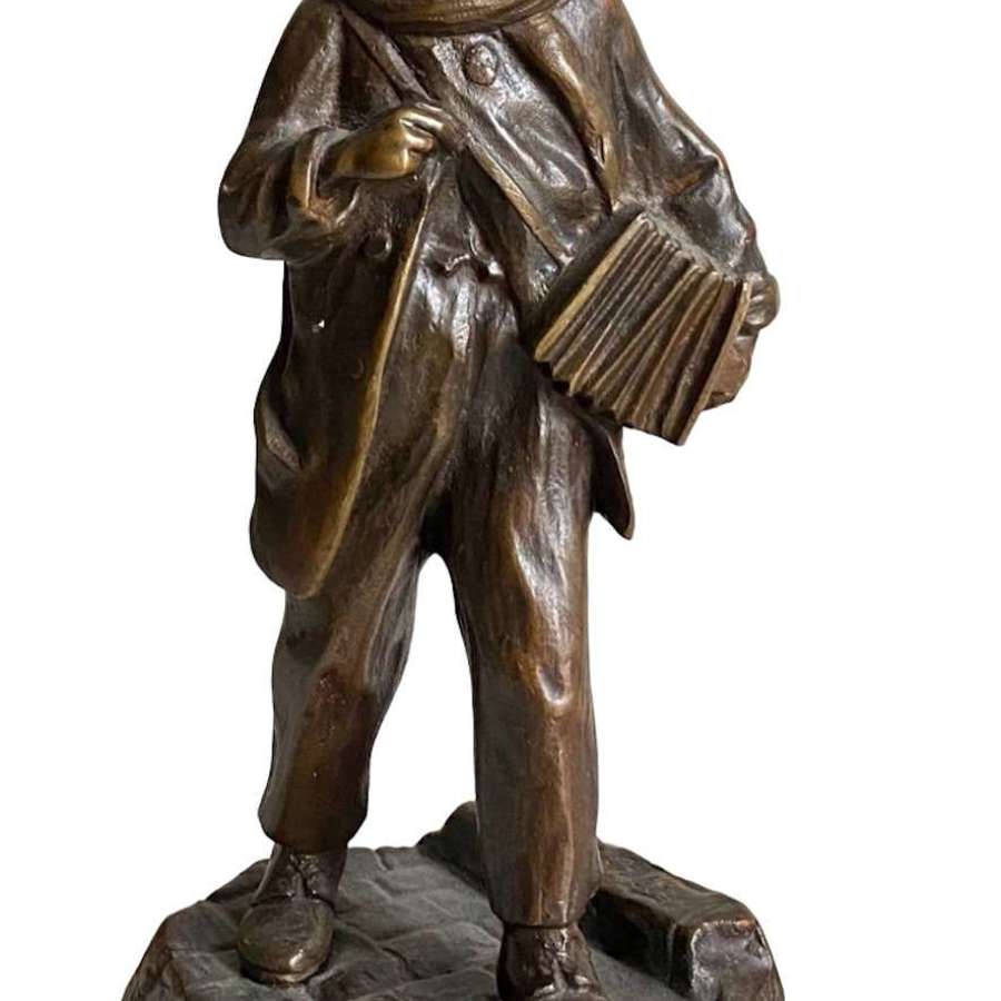 The Schoolboy Carrying Books: Art Nouveau Bronze Lovely Provenance