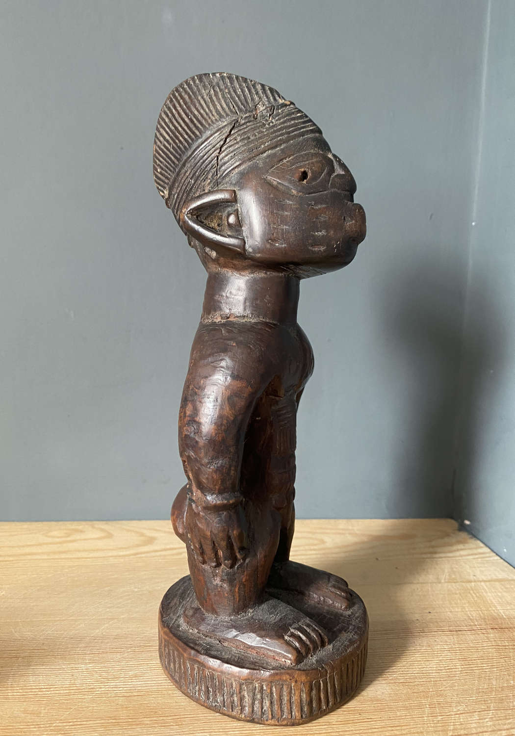 Antique Authentic Tribal African Art Yoruba Ibeji Ibedji Figure Wooden
