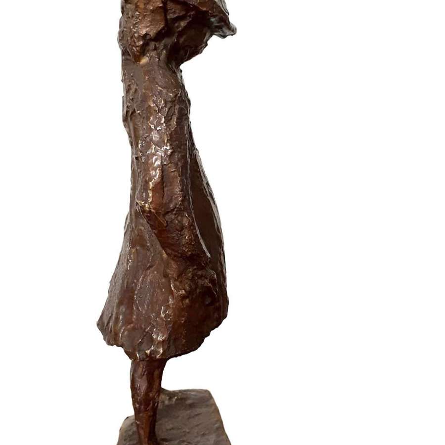 Signori: Wallflower, The Shy School Girl Bronze Sculpture C1960